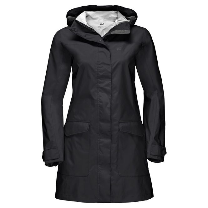 Jack Wolfskin Women's Crosstown Raincoat - Black