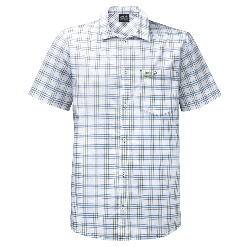 Jack Wolfskin Hot Springs Short Sleeve Shirt - Ocean Wave Checks