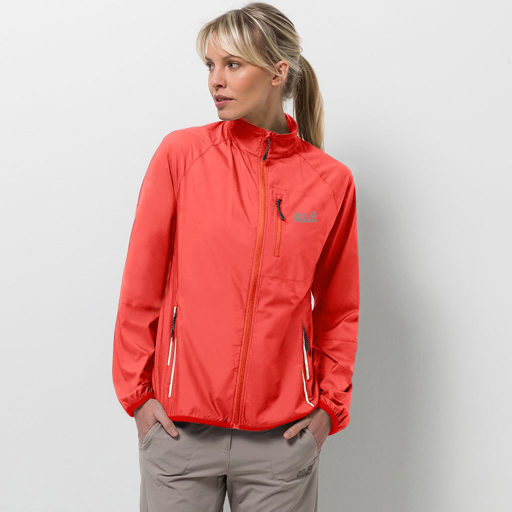 Jack Wolfskin Flyweight Ultralight Jacket Women - Hot Coral