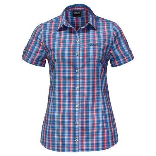 Jack Wolfskin Women's River Short Sleeve Shirt - Ocean Wave Checks