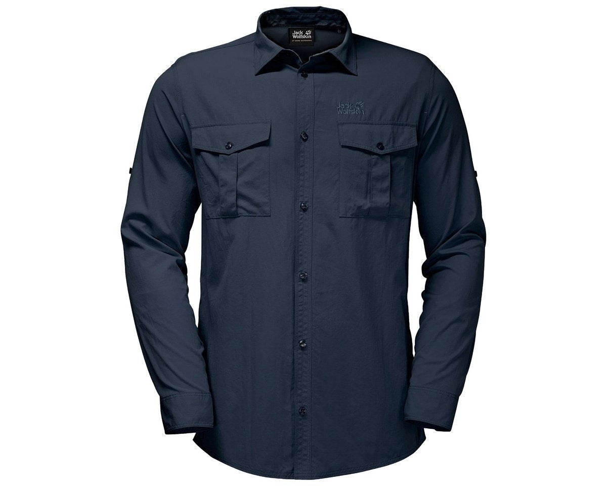 Jack Wolfskin Atacama Long/Roll-Up Sleeve Shirt - Night Blue