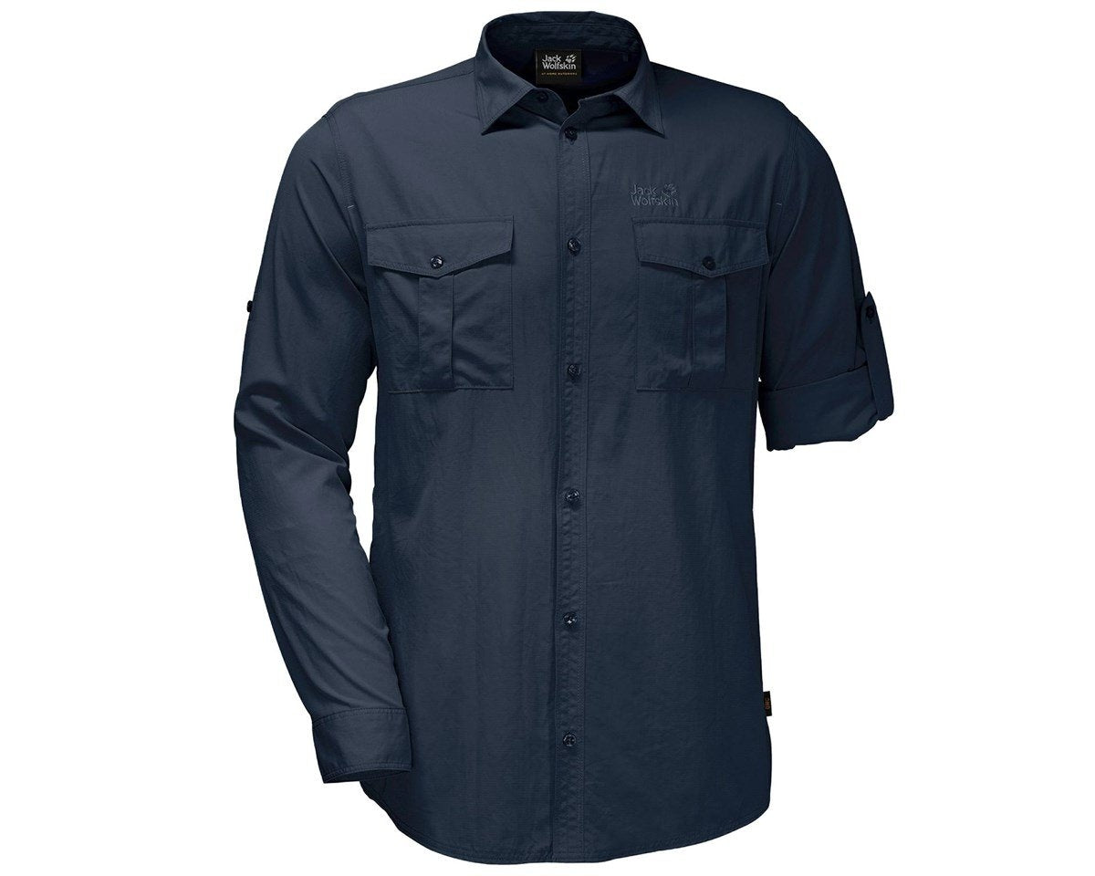 Jack Wolfskin Atacama Long/Roll-Up Sleeve Shirt - Night Blue