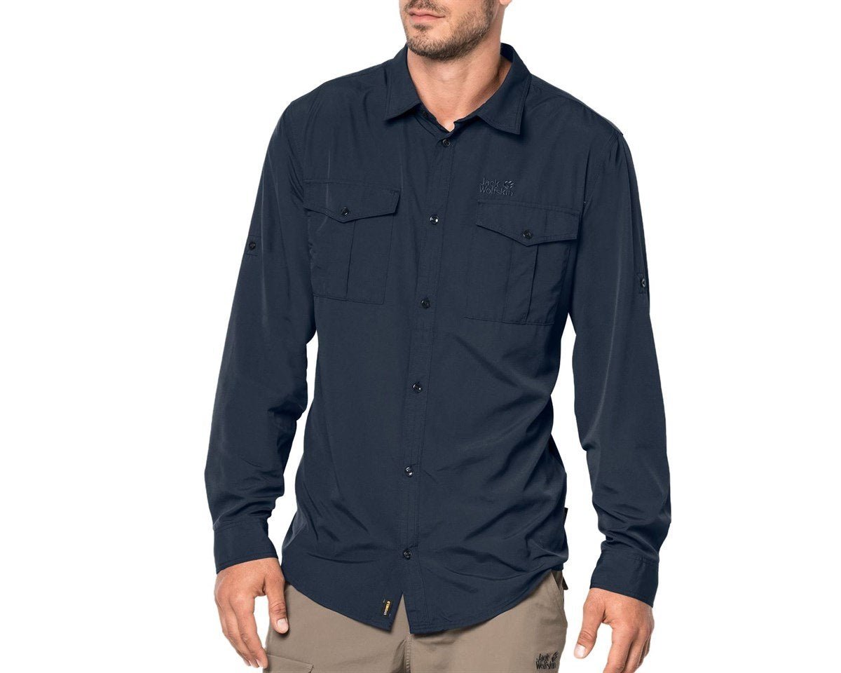 Jack Wolfskin Atacama Long/Roll-Up Sleeve Shirt - Night Blue