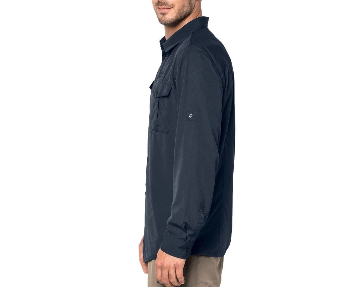 Jack Wolfskin Atacama Long/Roll-Up Sleeve Shirt - Night Blue