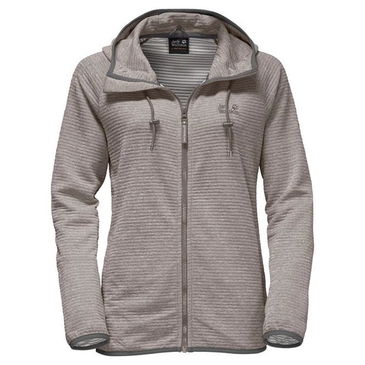 Jack Wolfskin Tongari Hooded Fleece Jacket Women - Moon Rock