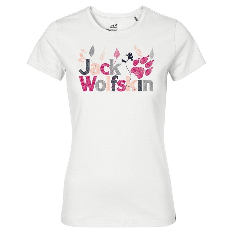 Jack Wolfskin Women Brand T-Shirt - White Rush