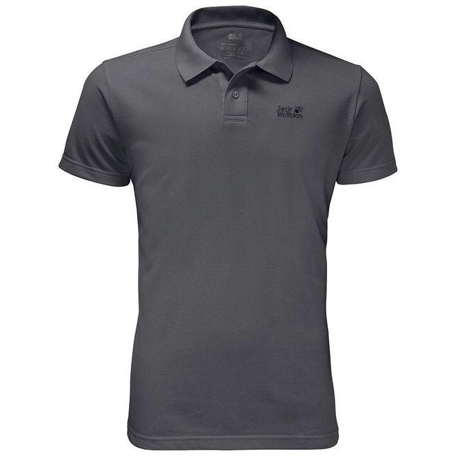 Jack Wolfskin Men's Pique Polo Shirt - Dark Iron