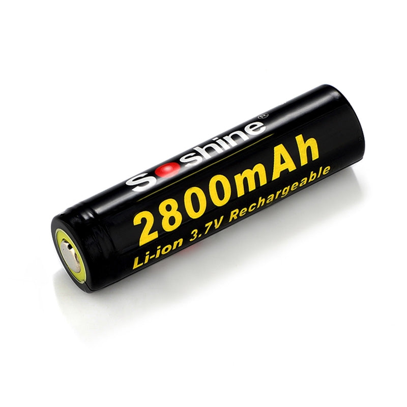 Soshine Li-ion 18650 Rechargeable Battery with Protected: 2800mAh 3.7V