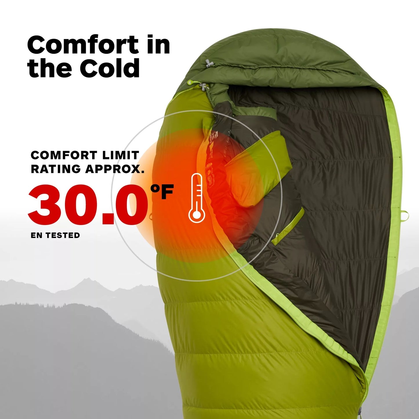 Marmot Never Winter (-1°C) 650 Fill Down Sleeping Bag - Cilantro/Tree Green