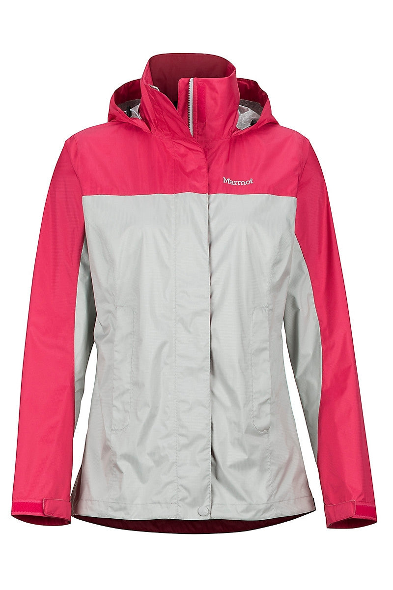 Marmot Women's PreCip Eco Jacket - Platinum/Disco Pink